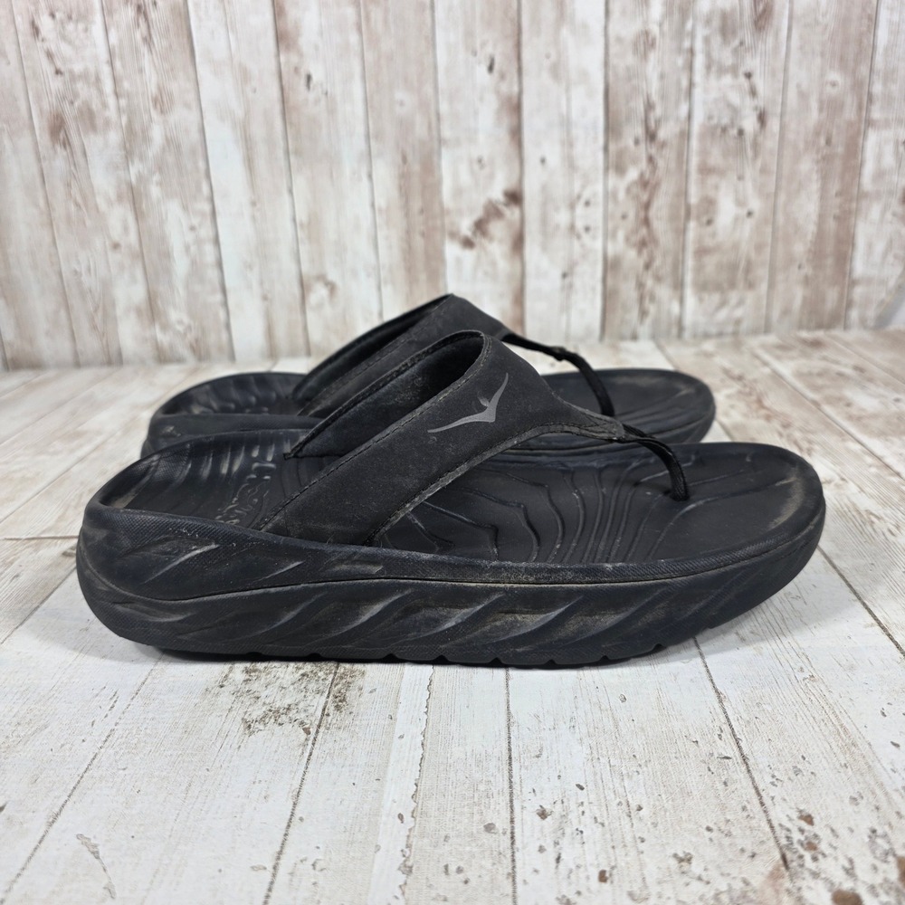 Hoka One One Ora Recovery Flip Black Anthracite Women Sandal W8 1099676